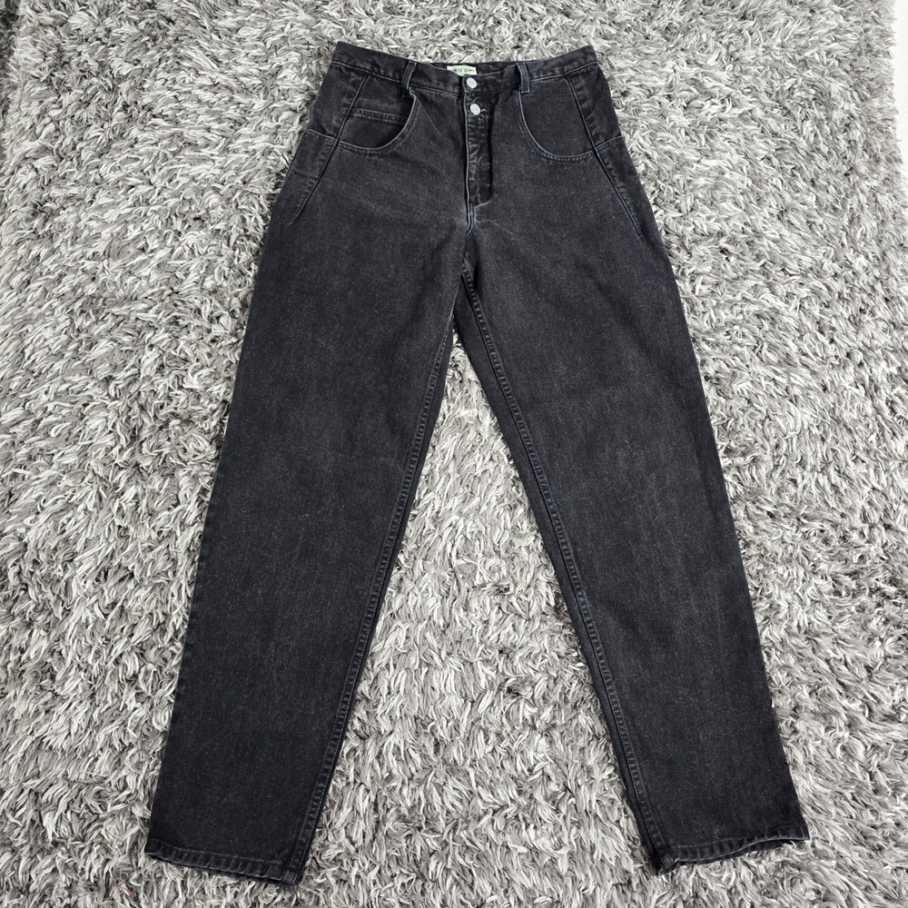 Vintage Guess Jeans 39075-34 Black Acid Wash High Rise Tapered Denim 33x34 USA